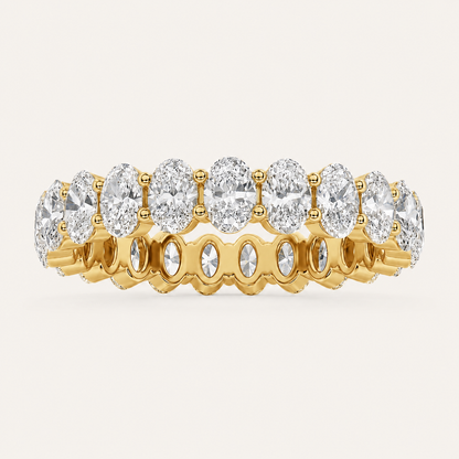 2.5CT Oval Cut Lab Grown Diamond Split Prong Eternity Ring