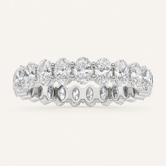2.5CT Oval Cut Lab Grown Diamond Split Prong Eternity Ring