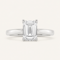 2.00 CT Emerald Cut Lab Grown Diamond Hidden Halo Ring