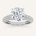 1.5CT Round Cut Lab Grown Diamond Hidden Halo Side Stone Ring
