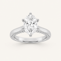 2.00 CT Oval Cut Lab Grown Diamond Side Stone Ring