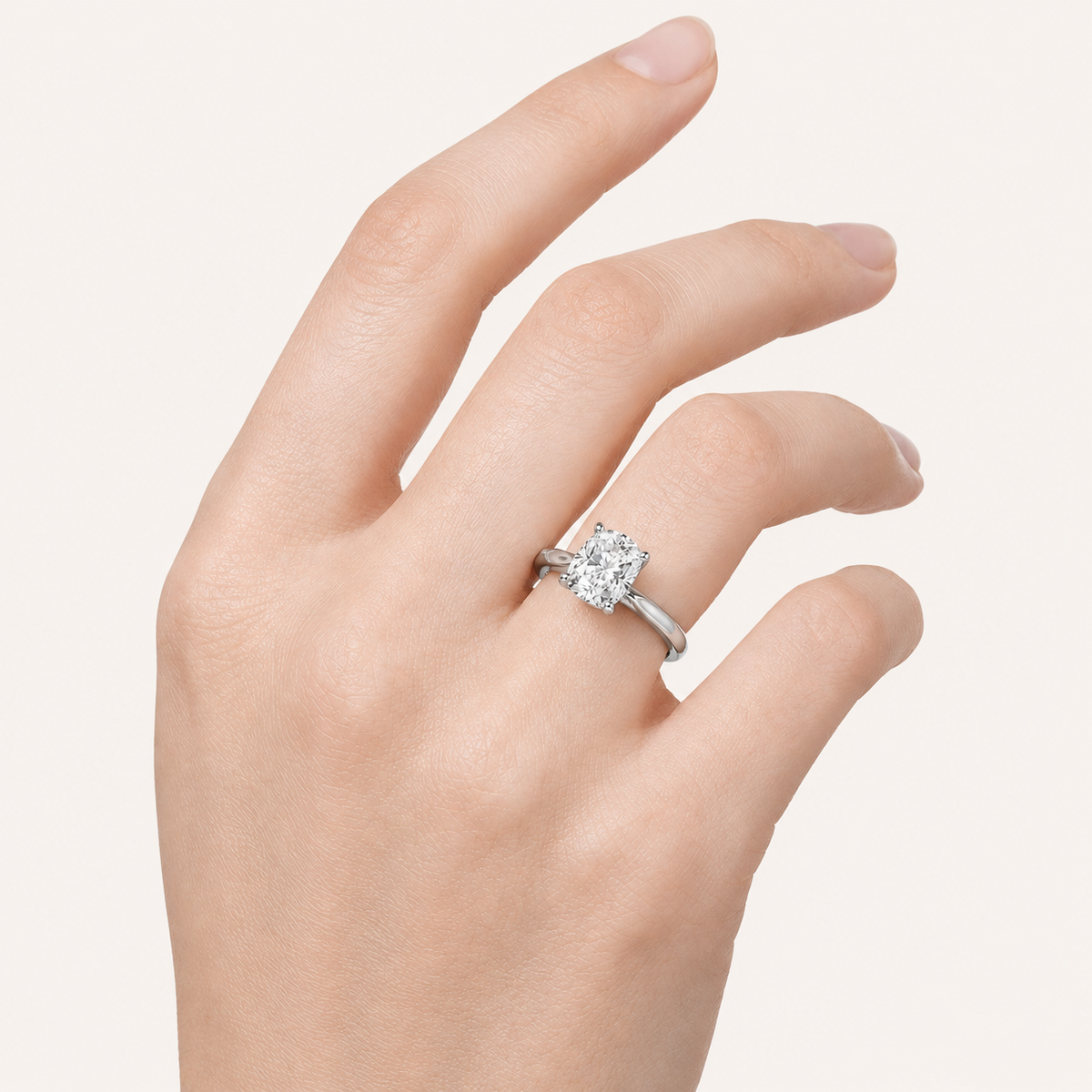 2.00 CT Elongated Cushion Cut Lab Grown Diamond Hidden Halo Ring