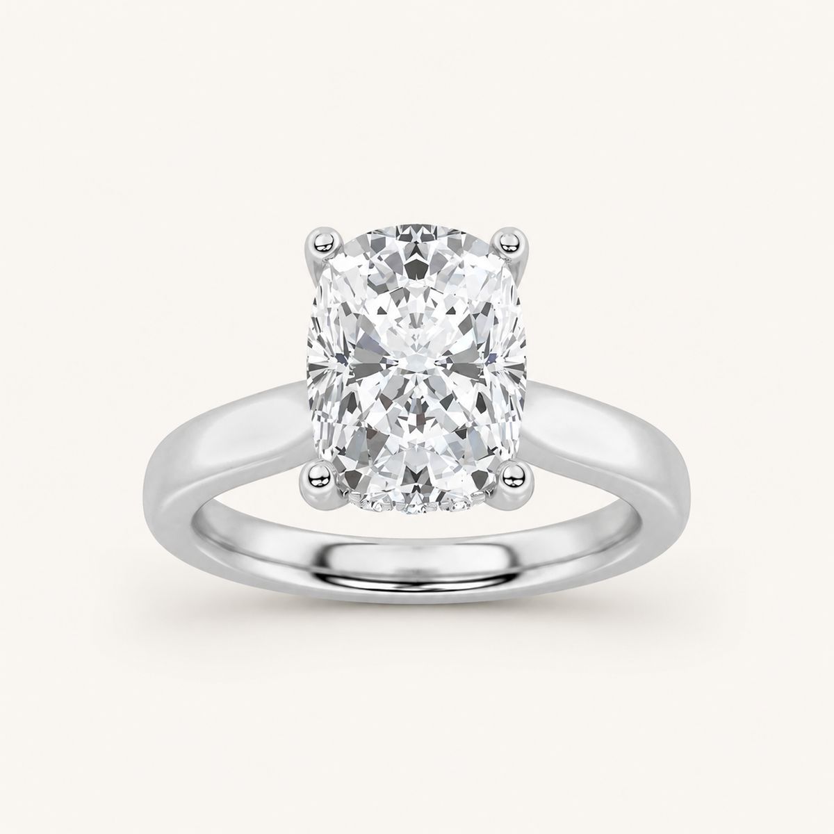 2.00 CT Elongated Cushion Cut Lab Grown Diamond Hidden Halo Ring