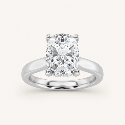 2.00 CT Elongated Cushion Cut Lab Grown Diamond Hidden Halo Ring