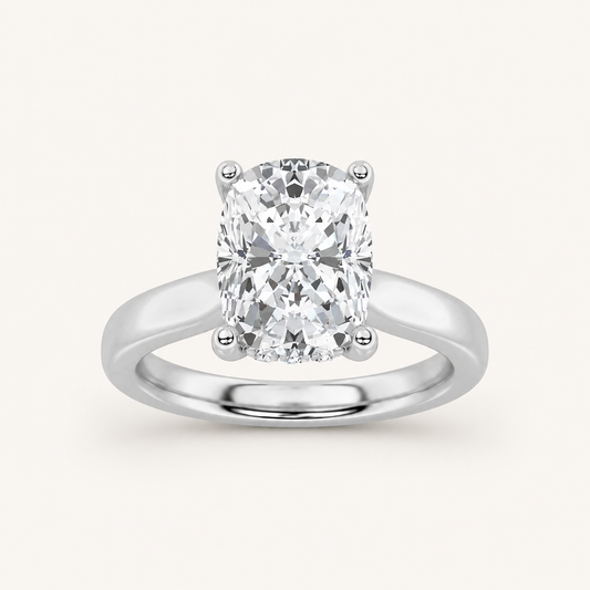 2.00 CT Elongated Cushion Cut Lab Grown Diamond Hidden Halo Ring