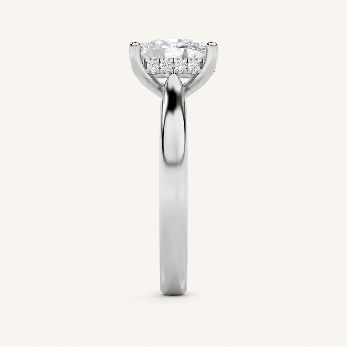2.00 CT Elongated Cushion Cut Lab Grown Diamond Hidden Halo Ring