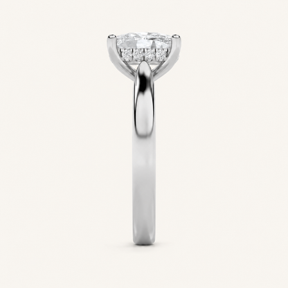 2.00 CT Elongated Cushion Cut Lab Grown Diamond Hidden Halo Ring
