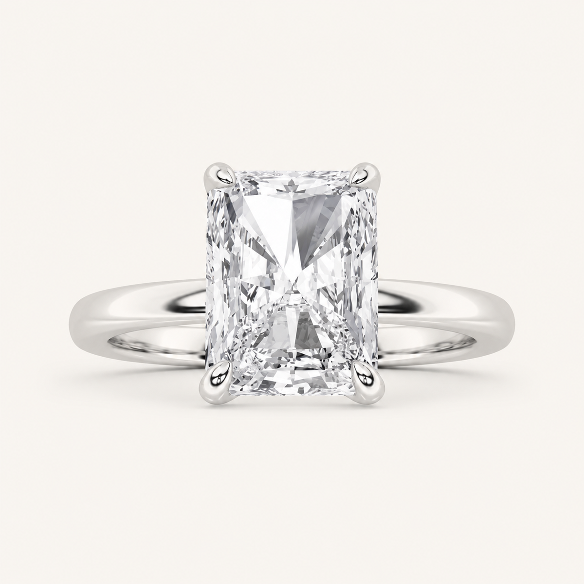 1.00 CT Radiant Cut Lab Grown Diamond Solitaire Ring