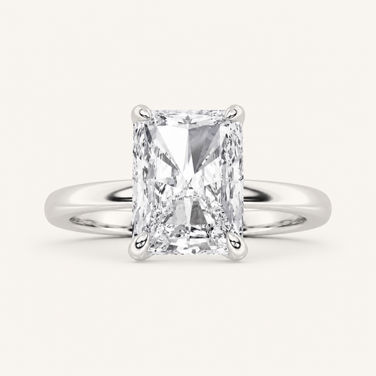 3.00 CT Radiant Cut Lab Grown Diamond Solitaire Ring
