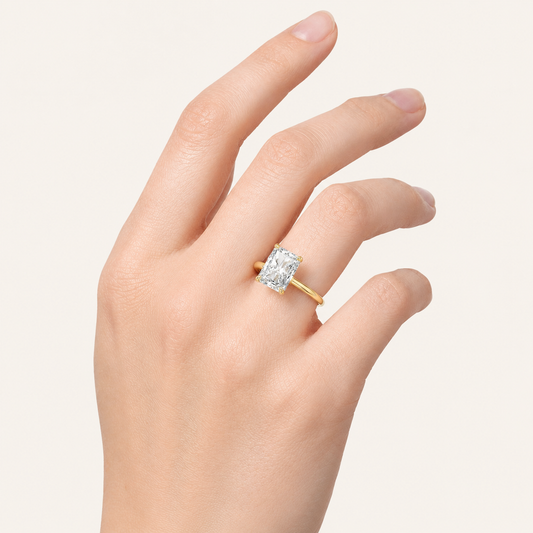 4.00 CT Radiant Cut Lab Grown Diamond Solitaire Ring