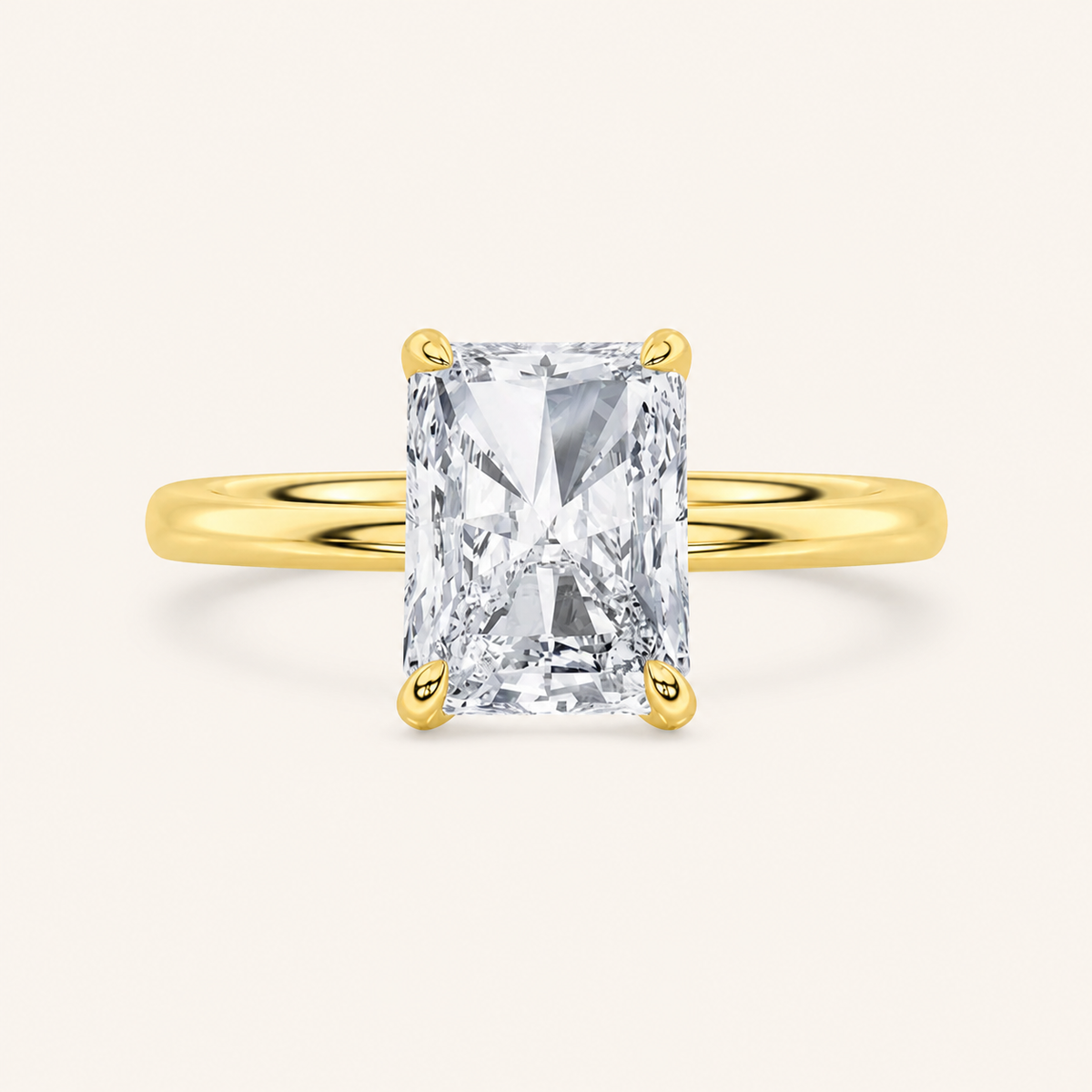 1.50 CT Radiant Cut Lab Grown Diamond Solitaire Ring
