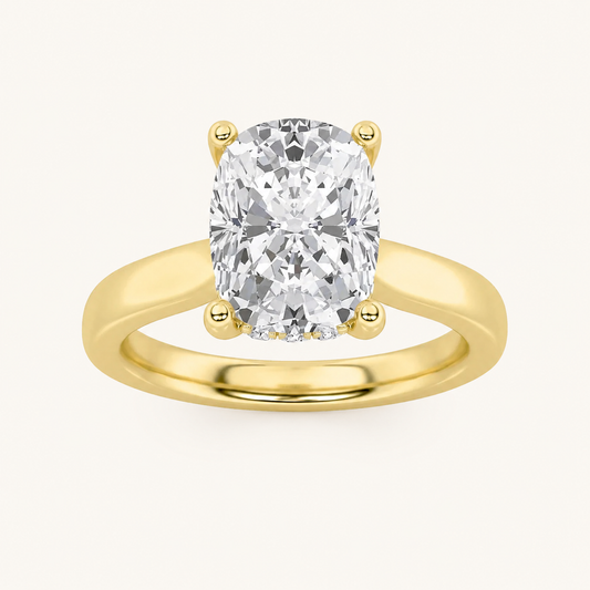 1.00 CT Elongated Cushion Cut Lab Grown Diamond Hidden Halo Ring