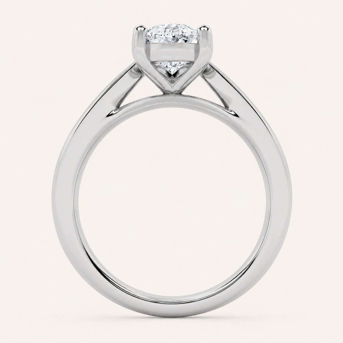 2CT Pear Cut Lab Grown Diamond Solitaire Ring