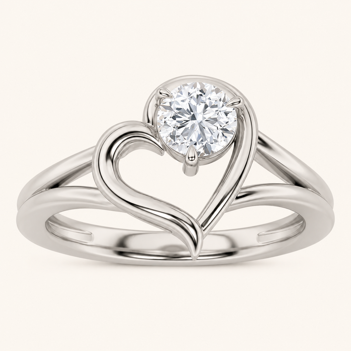 0.50CT Round Cut Lab Grown Diamond Solitaire Ring