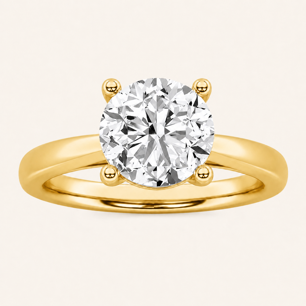 2.5CT Round Cut Lab Grown Diamond Solitaire Ring