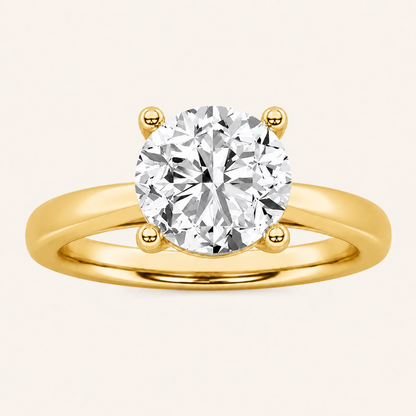 2CT Round Cut Lab Grown Diamond Solitaire Ring