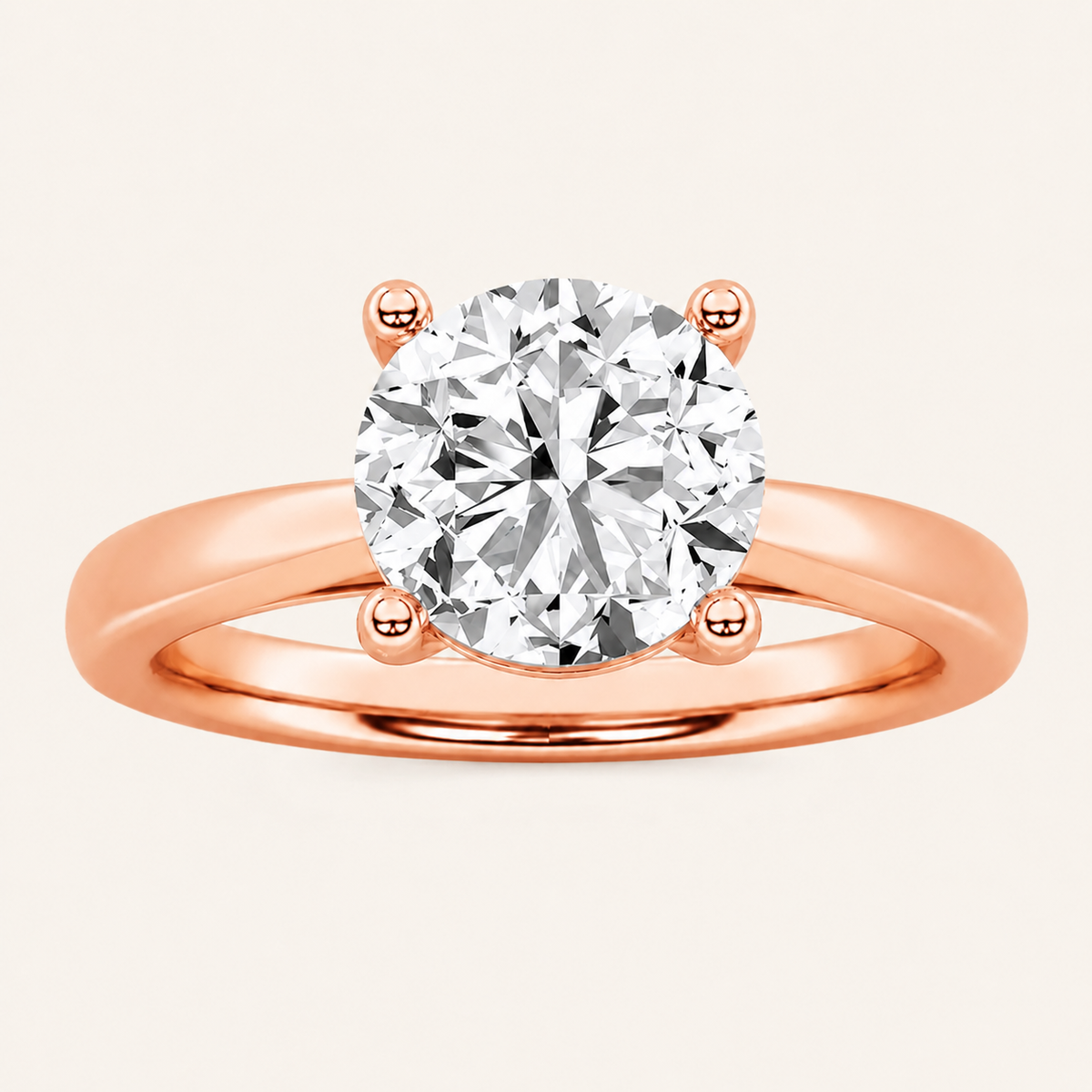 2CT Round Cut Lab Grown Diamond Solitaire Ring