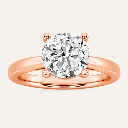2CT Round Cut Lab Grown Diamond Solitaire Ring