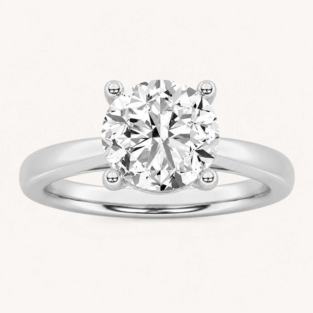 1.5CT Round Cut Lab Grown Diamond Solitaire Ring
