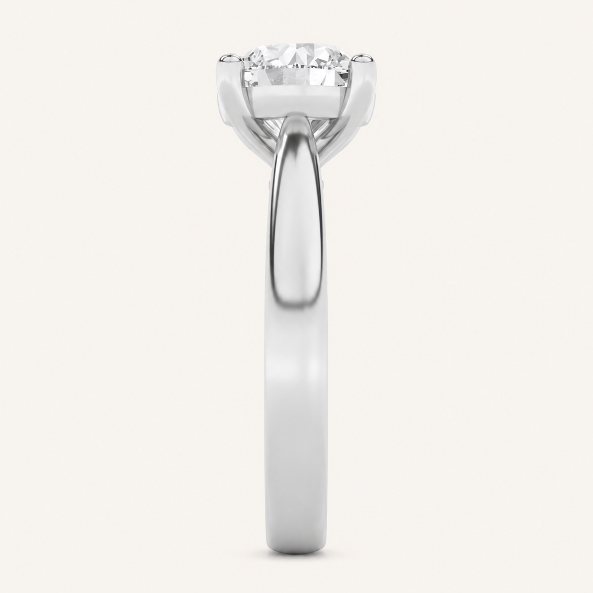 2CT Round Cut Lab Grown Diamond Solitaire Ring