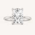2.5CT Elongated Cushion Cut Lab Grown Diamond Hidden Halo Ring