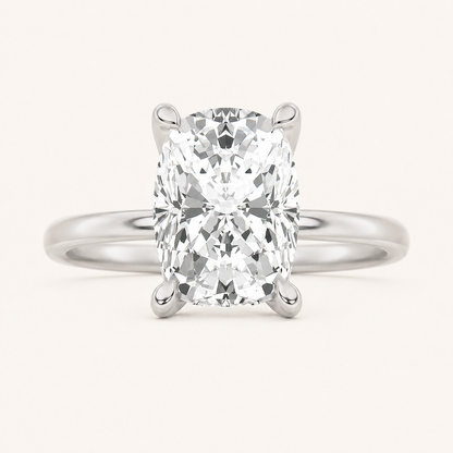 2.5CT Elongated Cushion Cut Lab Grown Diamond Hidden Halo Ring