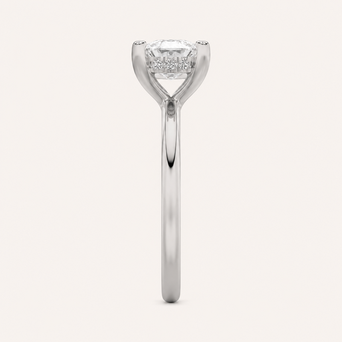 2.5CT Elongated Cushion Cut Lab Grown Diamond Hidden Halo Ring