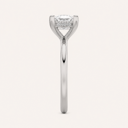 2.5CT Elongated Cushion Cut Lab Grown Diamond Hidden Halo Ring
