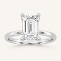 2CT Emerald Cut Lab Grown Diamond Hidden Halo Ring