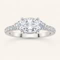 1.5CT Marquise Cut Lab Grown Diamond East West Side Stone Accented Ring
