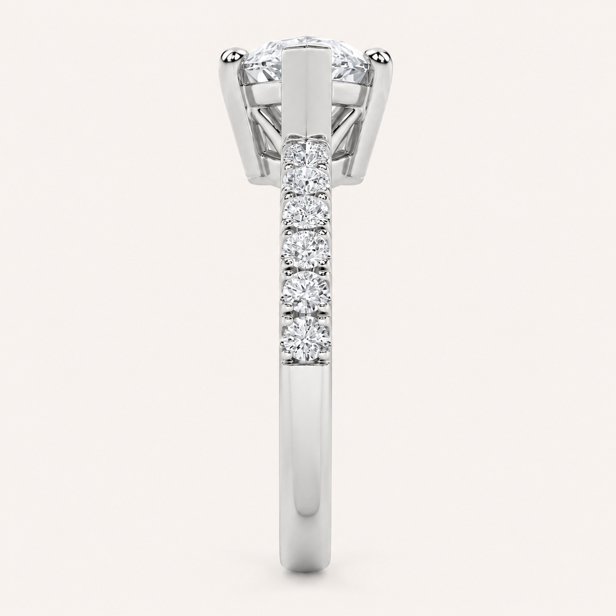 1.5CT Marquise Cut Lab Grown Diamond East West Side Stone Accented Ring