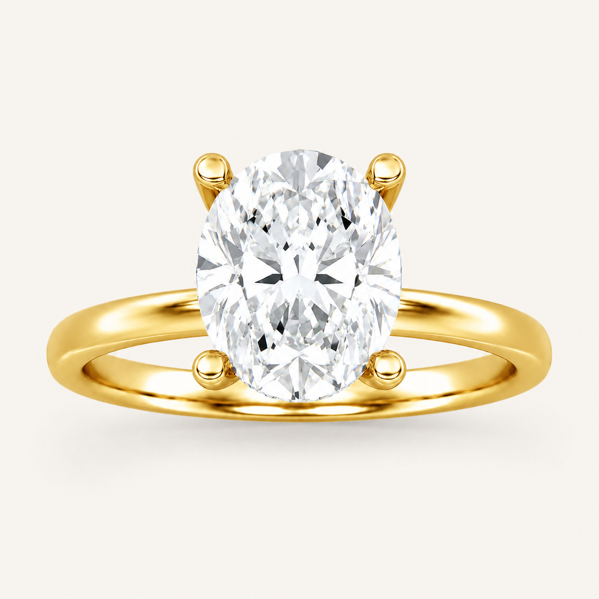 2CT Oval Cut Lab Grown Diamond Hidden Halo Ring