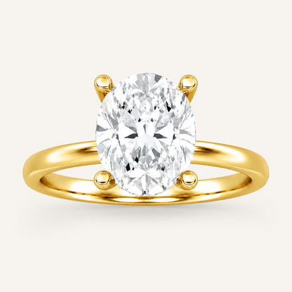 2CT Oval Cut Lab Grown Diamond Hidden Halo Ring