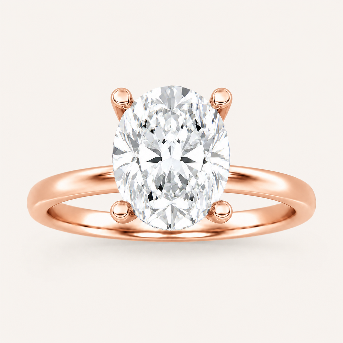 2CT Oval Cut Lab Grown Diamond Hidden Halo Ring