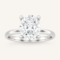 2CT Oval Cut Lab Grown Diamond Hidden Halo Ring