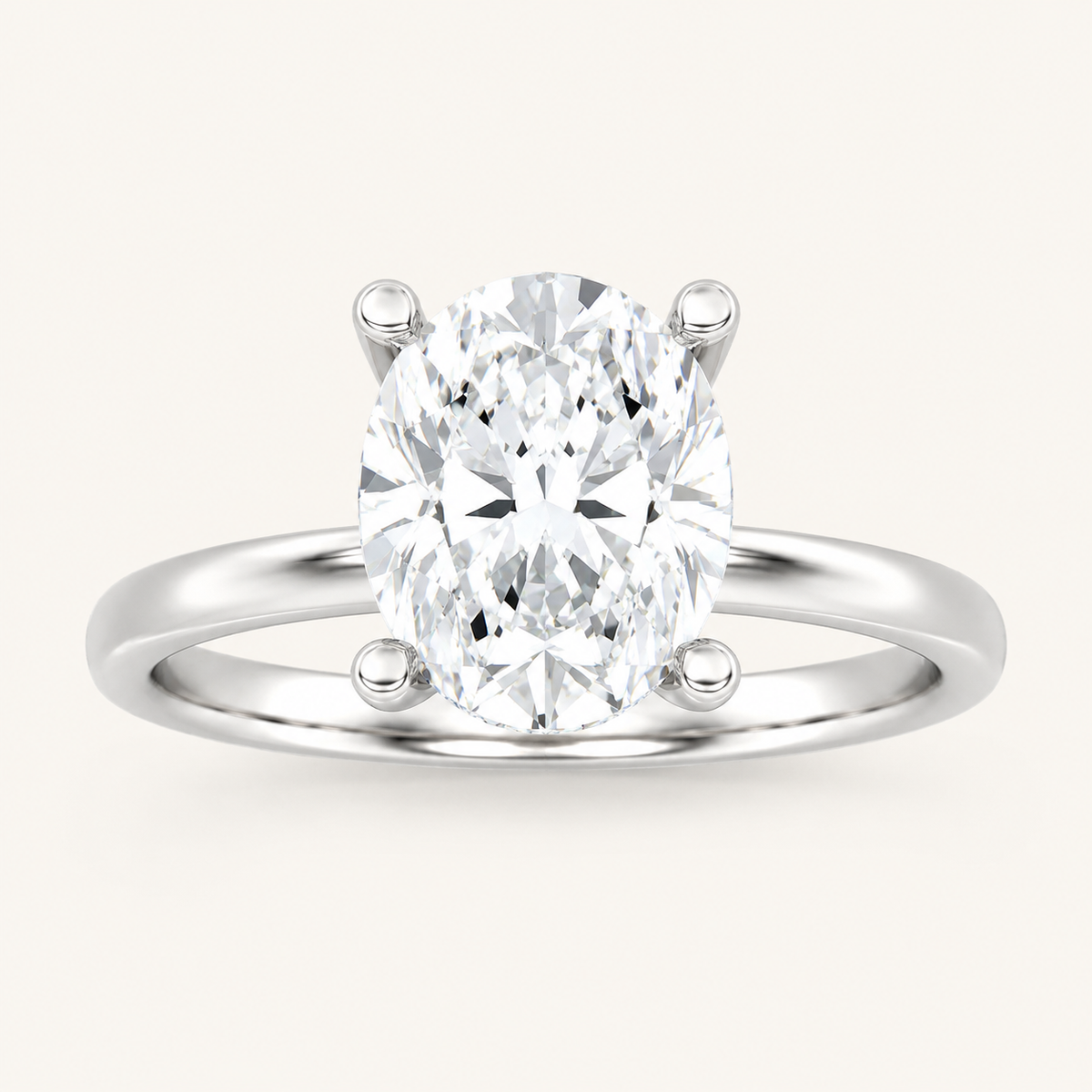 2CT Oval Cut Lab Grown Diamond Hidden Halo Ring