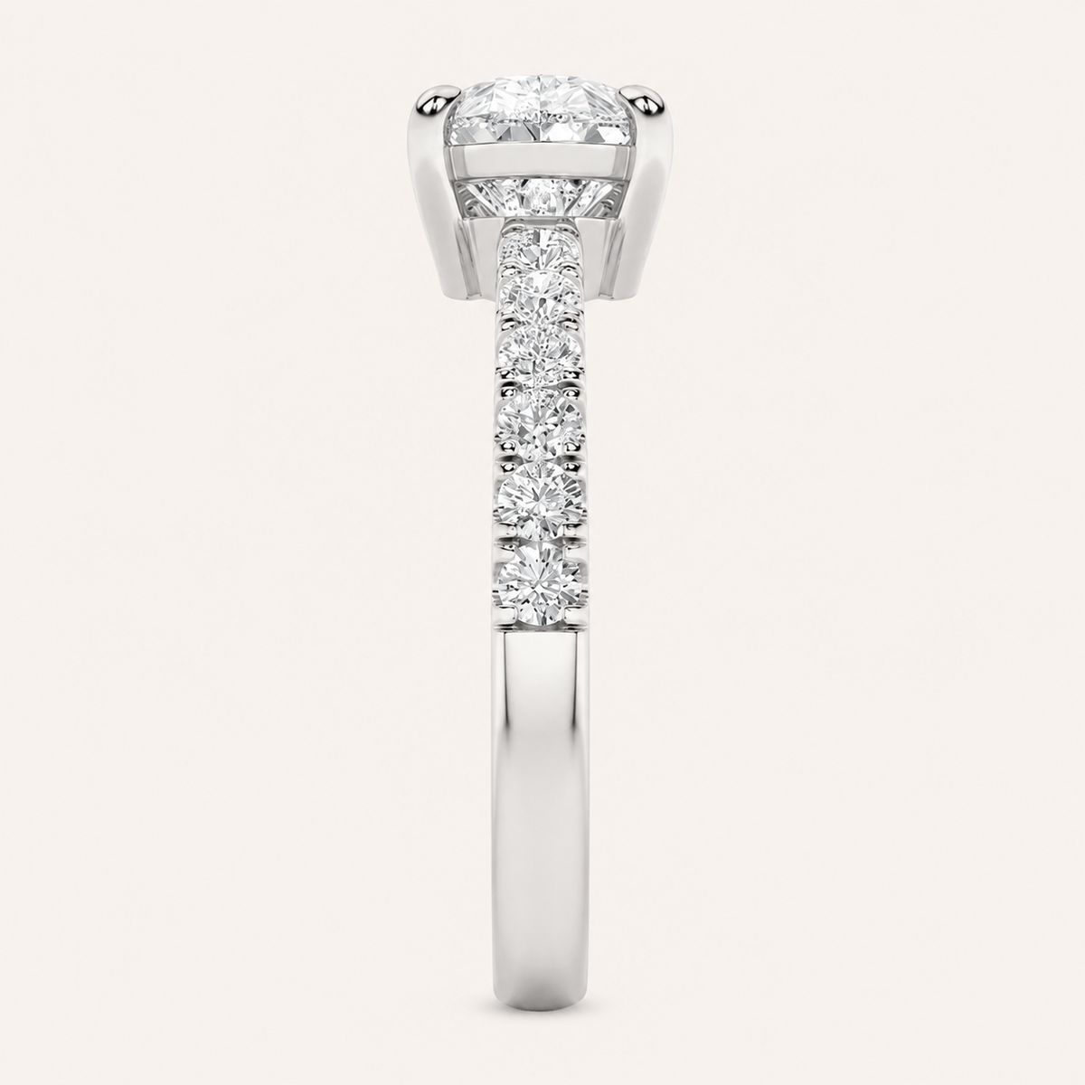 1.5CT Pear Cut Lab Grown Diamond East West Side Stone Ring