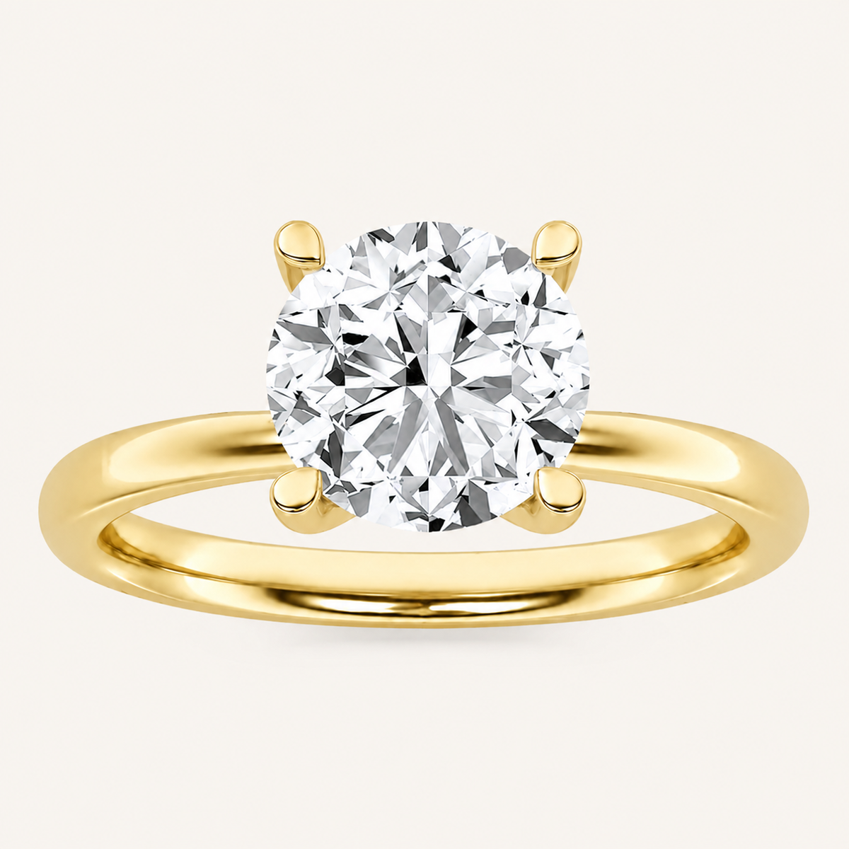 2CT Round Cut Lab Grown Diamond Hidden Halo Ring