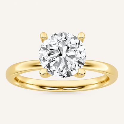 2CT Round Cut Lab Grown Diamond Hidden Halo Ring