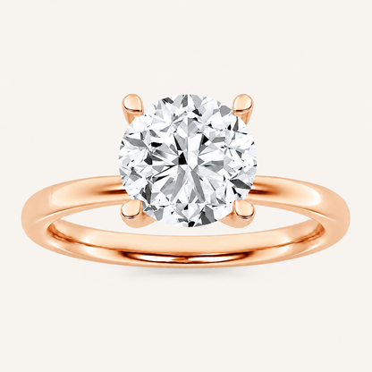2CT Round Cut Lab Grown Diamond Hidden Halo Ring