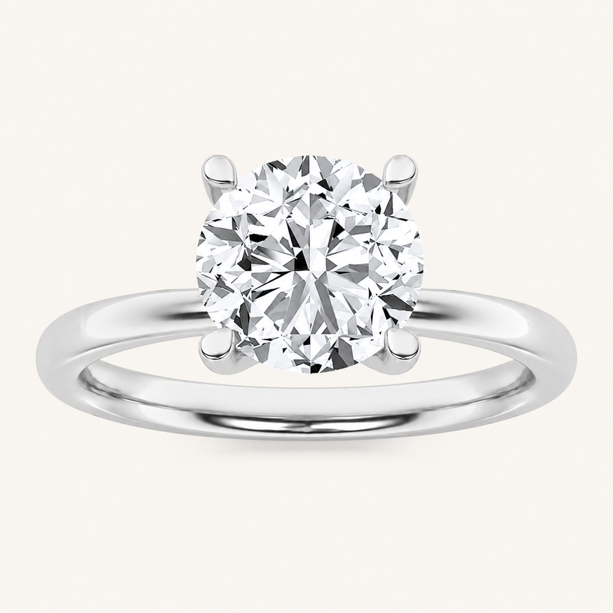 2CT Round Cut Lab Grown Diamond Hidden Halo Ring