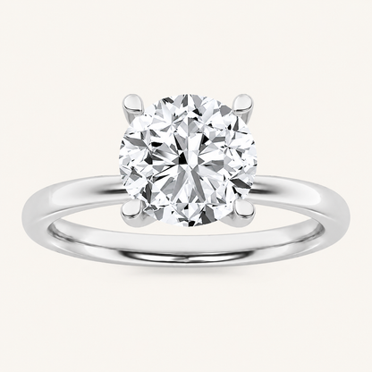 2CT Round Cut Lab Grown Diamond Hidden Halo Ring