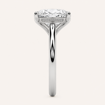 2CT Oval Cut Lab Grown Diamond East West Hidden Halo Ring