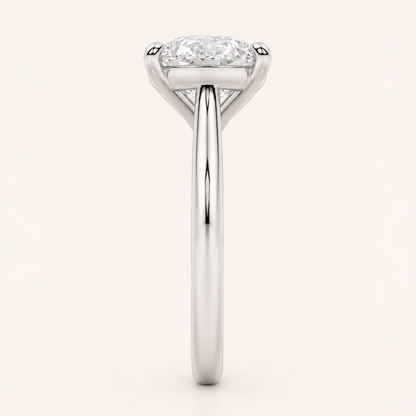 2CT Pear Cut Lab Grown Diamond East West Solitaire Ring