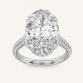7.00 Ct Oval Cut Lab Grown Diamond Side Stone Ring