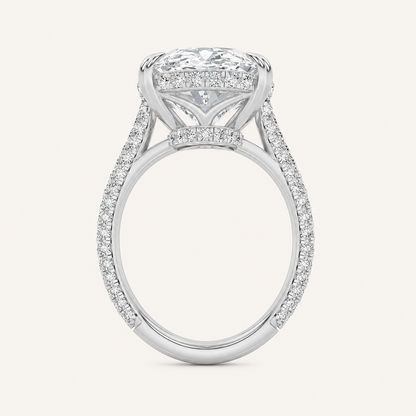 7.00 Ct Oval Cut Lab Grown Diamond Side Stone Ring