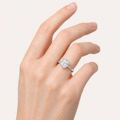 2CT Elongated Cushion Cut Lab Grown Diamond Solitaire Ring