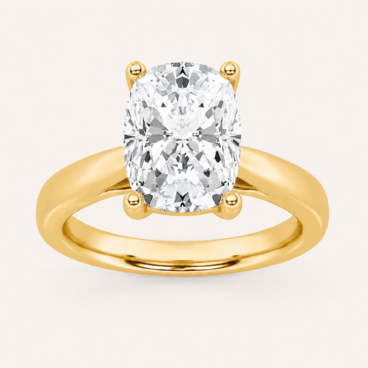2CT Elongated Cushion Cut Lab Grown Diamond Solitaire Ring