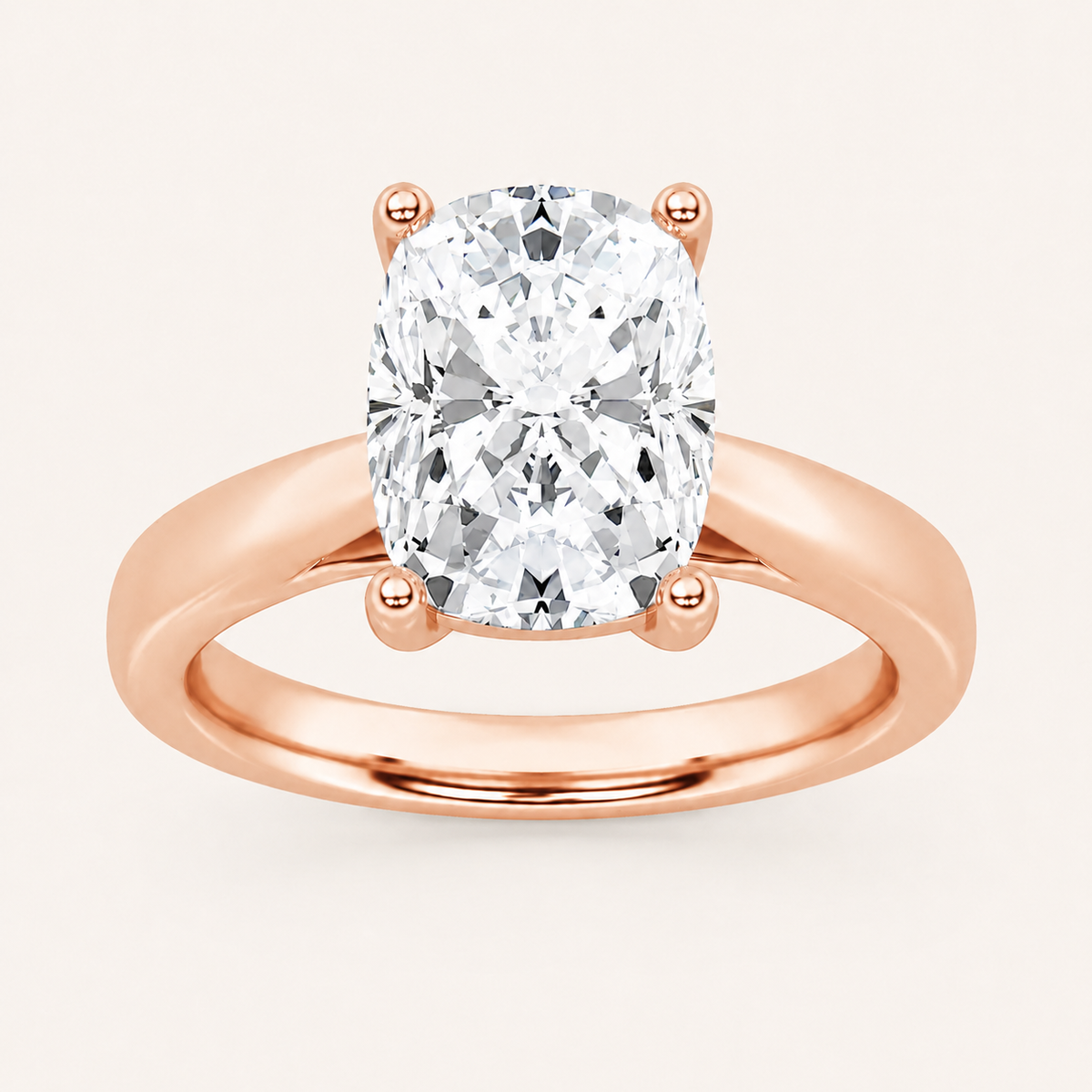 2CT Elongated Cushion Cut Lab Grown Diamond Solitaire Ring