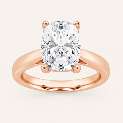 2CT Elongated Cushion Cut Lab Grown Diamond Solitaire Ring